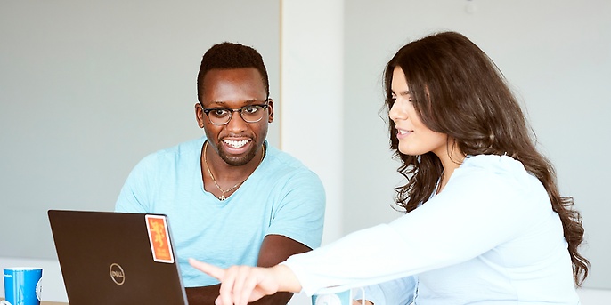 Employees in a training session